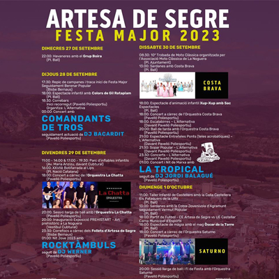 Festa Major d'Artesa de Segre 2023 Festa Major d'Artesa de Segre 2023
