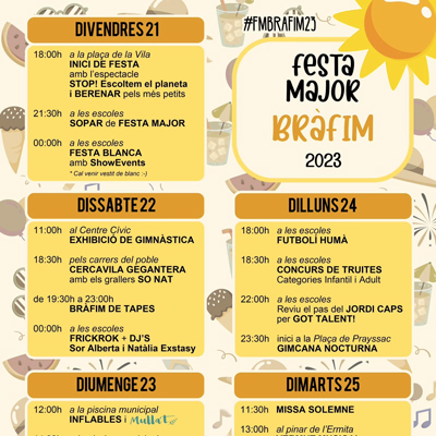 Festa Major de Bràfim, 2023
