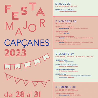 Festa Major de Capçanes, 2023