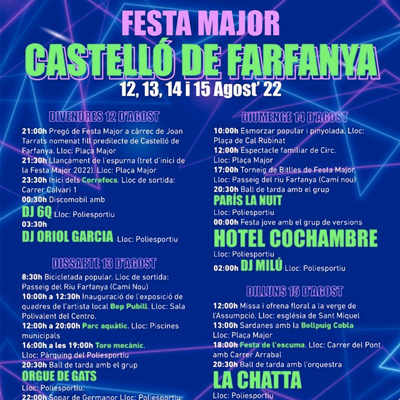 Festa Major de Castelló de Farfanya, 2022 Festa Major de Castelló de Farfanya, 2022