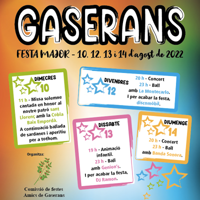 Festes Majors de Gaserans, Sant Feliu de Buixalleu, 2022 Festes Majors de Gaserans, Sant Feliu de Buixalleu, 2022