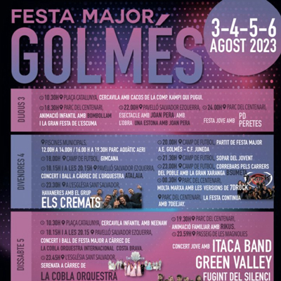 Festa Major de Golmés, 2023