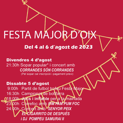 Festa Major d'Oix, 2023 Festa Major d'Oix, 2023