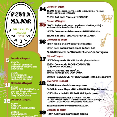 Festa Major de Paüls, 2023 Festa Major de Paüls, 2023