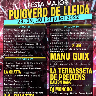 Festa Major de Puigverd de Lleida, 2022 Festa Major de Puigverd de Lleida, 2022