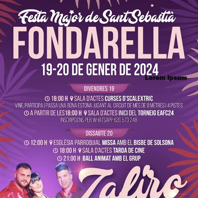 Festa Major de Sant Sebastià de Fondarella, 2024 Festa Major de Sant Sebastià de Fondarella, 2024