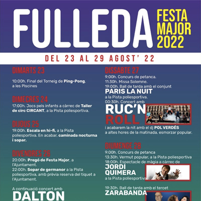 Festa Major de Fulleda, 2022 Festa Major de Fulleda, 2022