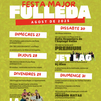 Festa Major de Fulleda, 2025 Festa Major de Fulleda, 2025