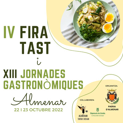 IV Fira Tast i XIII Jornades Gastronòmiques d'Almenar, 2022 IV Fira Tast i XIII Jornades Gastronòmiques d'Almenar, 2022