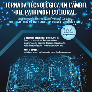 Jornada tecnològica en l'àmbit del patrimoni culural, Tarragona, 2019 Jornada tecnològica en l'àmbit del patrimoni culural, Tarragona, 2019