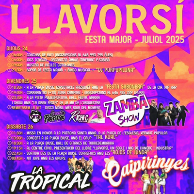 Festa Major de Llavorsí, 2025