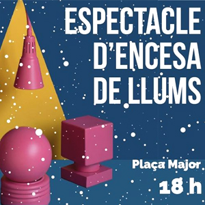 Espectacle d'encesa de llums a Tàrrega Espectacle d'encesa de llums a Tàrrega