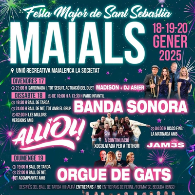 Festa Major de Sant Sebastià a Maials, 2025 Festa Major de Sant Sebastià a Maials, 2025