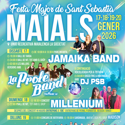 Festa Major de Sant Sebastià a Maials, 2026 Festa Major de Sant Sebastià a Maials, 2026