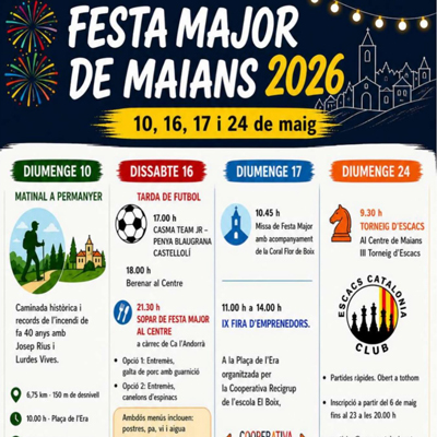 Festa Major de Maians, Castellfollit del Boix, 2026
