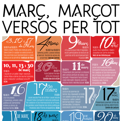 Març Marçot, versos per tot, Reus, 2026