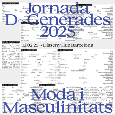 IV Jornada D-Generades: moda i masculinitats, Disseny Hub, Barcelona, 2025 IV Jornada D-Generades: moda i masculinitats, Disseny Hub, Barcelona, 2025