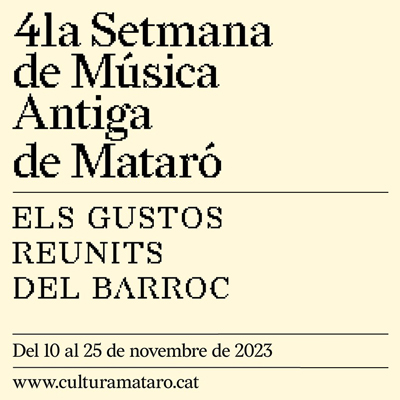 41a Setmana de Música Antiga de Mataró, 2023 41a Setmana de Música Antiga de Mataró, 2023