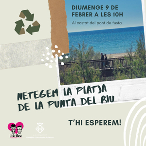 Neteja de la Platja de la Punta del Riu a l'Hospitalet de l'Infant, 2020