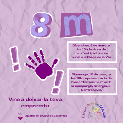 8M, Dia Internacional de les Dones a Olesa de Bonesvalls, 2024 8M, Dia Internacional de les Dones a Olesa de Bonesvalls, 2024