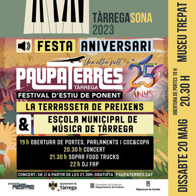 Concert aniversari del Festival Paupaterres, Tàrrega, 2023 Concert aniversari del Festival Paupaterres, Tàrrega, 2023