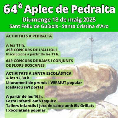64è Aplec de Pedralta, Sant Feliu de Guíxols i Santa Cristina d'Aro, 2025 64è Aplec de Pedralta, Sant Feliu de Guíxols i Santa Cristina d'Aro, 2025