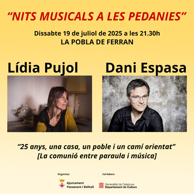 Concert de Lídia Pujol i Dani Espasa a La Pobla de Ferran, Passanant i Belltall, 2025