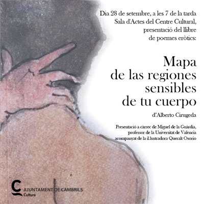 presentació del poemari 'Mapa de las regiones sensibles de tu cuerpo' d'Alberto Cirugeda i Queralt Osorio presentació del poemari 'Mapa de las regiones sensibles de tu cuerpo' d'Alberto Cirugeda i Queralt Osorio