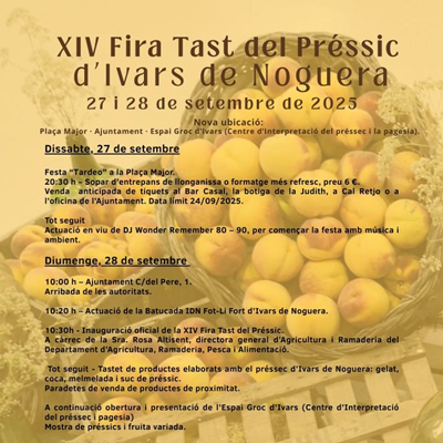 Fira tast del Prèssic d'Ivars de Noguera, 2025 Fira tast del Prèssic d'Ivars de Noguera, 2025
