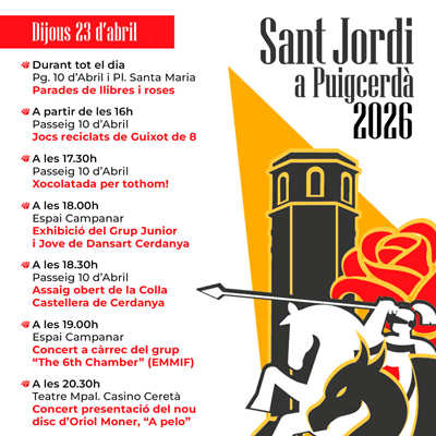 Diada de Sant Jordi a Puigcerdà, 2026 Diada de Sant Jordi a Puigcerdà, 2026