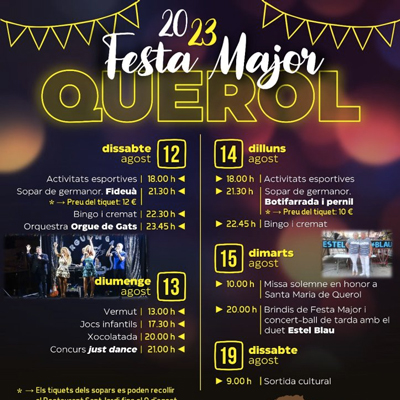 Festa Major de Querol, 2023