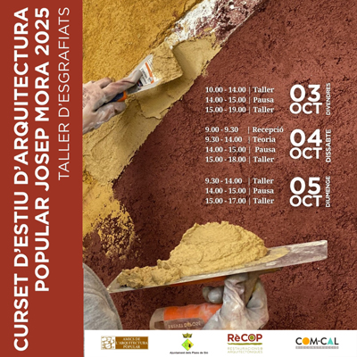 Curset d'estiu d'Arquitectura popular Josep Mora: Taller d'esgrafiats, Les Pallargues, Els Plans de Sió, 2025 Curset d'estiu d'Arquitectura popular Josep Mora: Taller d'esgrafiats, Les Pallargues, Els Plans de Sió, 2025