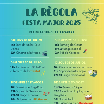 Festa Major de la Règola, Àger, 2025