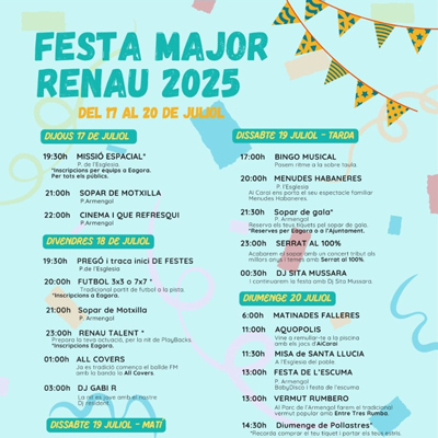 Festa Major de Renau, 2025