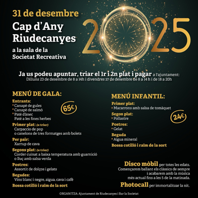 Revetlla de Cap d'Any a Riudecanyes, 2024 Revetlla de Cap d'Any a Riudecanyes, 2024