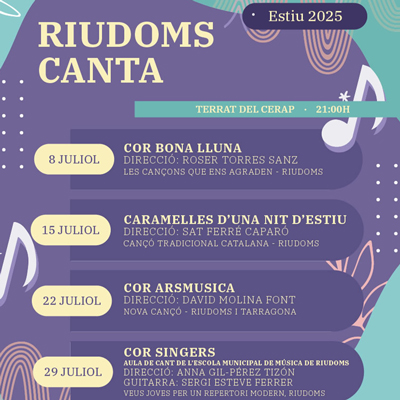 Cicle 'Riudoms canta', Riudoms, 2025 Cicle 'Riudoms canta', Riudoms, 2025