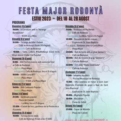 Festa Major de Rodonyà, 2023 Festa Major de Rodonyà, 2023