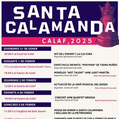 Festa Major d'hivern de Calaf - Santa Calamanda Festa Major d'hivern de Calaf - Santa Calamanda