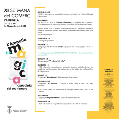 XI Setmana del Comerç - L'Ampolla 2023 XI Setmana del Comerç - L'Ampolla 2023