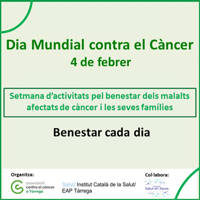 Setmana d'activitats del Dia Mundial Contra el Càncer a Tàrrega, 2025 Setmana d'activitats del Dia Mundial Contra el Càncer a Tàrrega, 2025