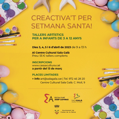 Creactiva't, tallers familiars d'art a Cassà de la Selva, Setamana Santa, 2023 Creactiva't, tallers familiars d'art a Cassà de la Selva, Setamana Santa, 2023