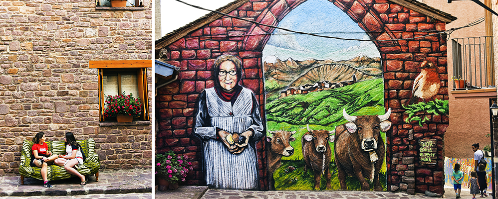 Un dels espais de descans i mural d'una de les pareds de Vilamur al Siartb