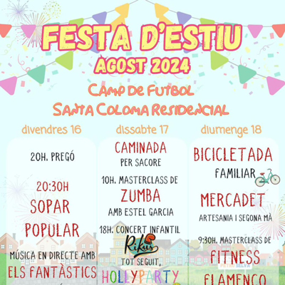 Festa d'Estiu de Santa Coloma Residencial, Santa coloma de Queralt, 2024 Festa d'Estiu de Santa Coloma Residencial, Santa coloma de Queralt, 2024