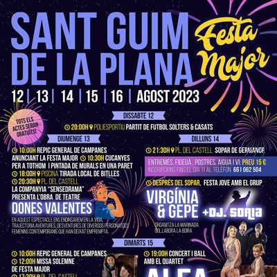 Festa Major de Sant Guim de la Plana, 2023 Festa Major de Sant Guim de la Plana, 2023