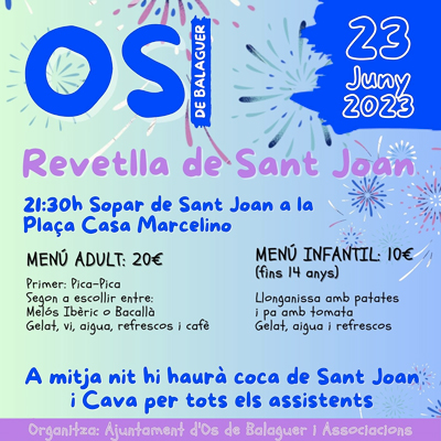 Revetlla de Sant Joan a Os de Balaguer, 2023 Revetlla de Sant Joan a Os de Balaguer, 2023