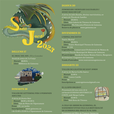 Setmana de Sant Jordi a Guissona, 2023 Setmana de Sant Jordi a Guissona, 2023