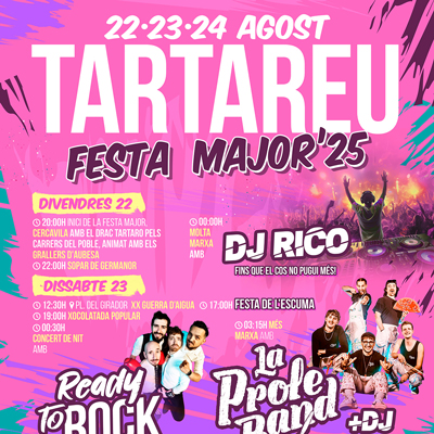 Festa Major de Tartareu, Les Avellanes i Santa Linya, 2025
