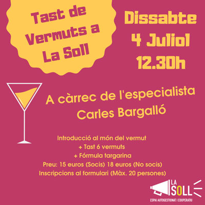 Tast de Vermuts a la Soll, Tàrrega, 2020 Tast de Vermuts a la Soll, Tàrrega, 2020
