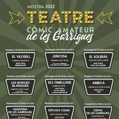 Mostra de Teatre Còmic Amateur de les Garrigues, 2022 Mostra de Teatre Còmic Amateur de les Garrigues, 2022