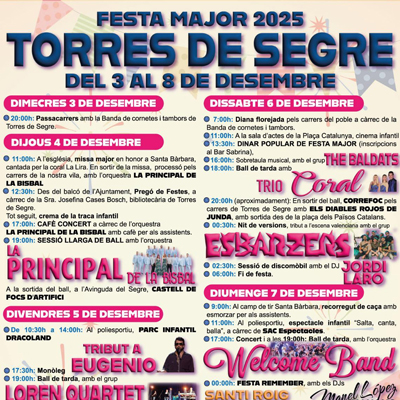 Festa Major de Torres de Segre, 2025 Festa Major de Torres de Segre, 2025